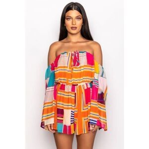 TRY ME OFF THE SHOULDER ROMPER
